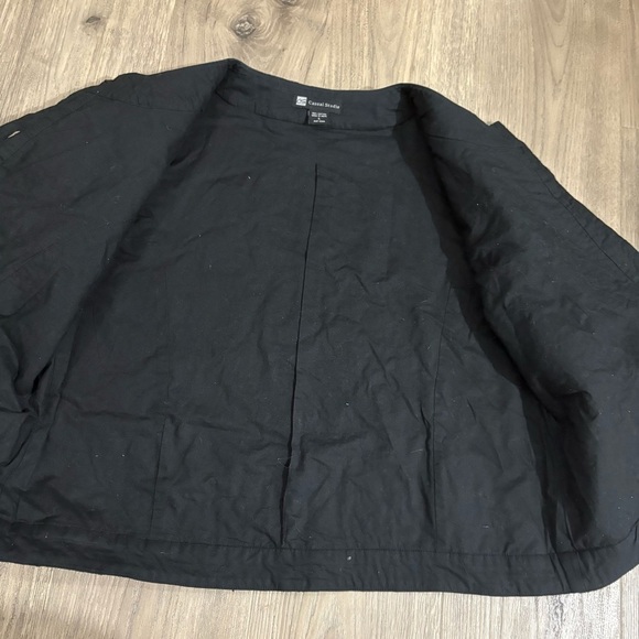 Casual Studio Embroidered Jacket Womens Sz L Black White 100% Cotton Boho Spring - Picture 13 of 13